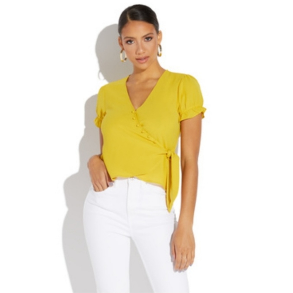 E&M Button Front Blouse